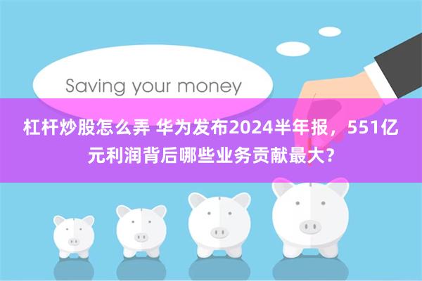 杠杆炒股怎么弄 华为发布2024半年报，551亿元利润背后哪