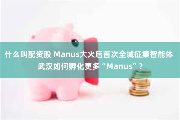 什么叫配资股 Manus大火后首次全城征集智能体 武汉如何孵